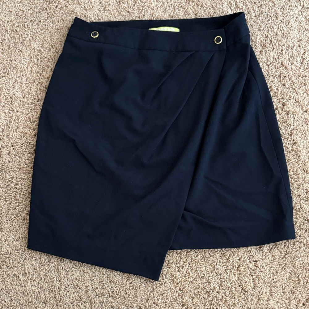 Dark Navy Skirt with Gold Accents